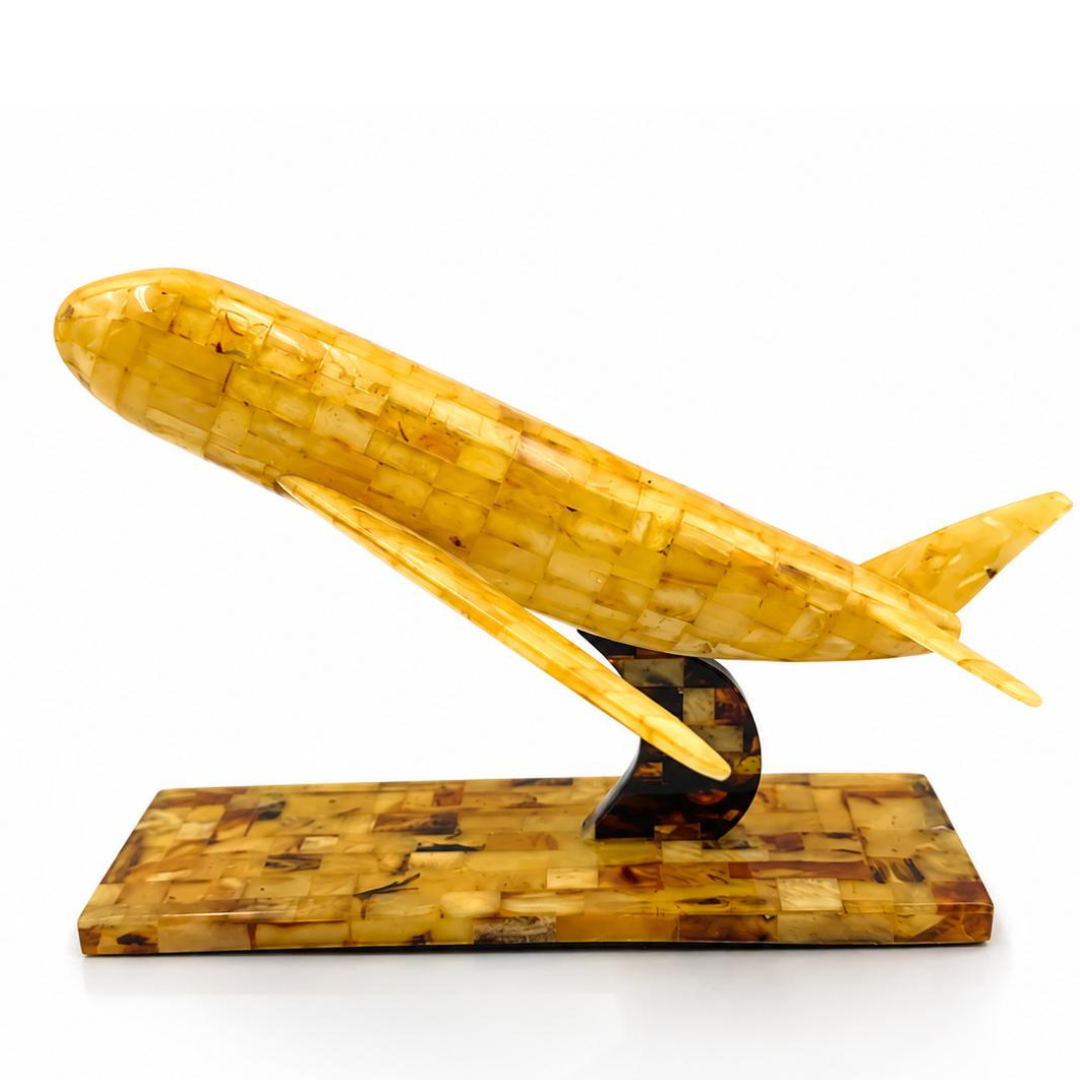 Baltic Amber Airplane Sculpture
