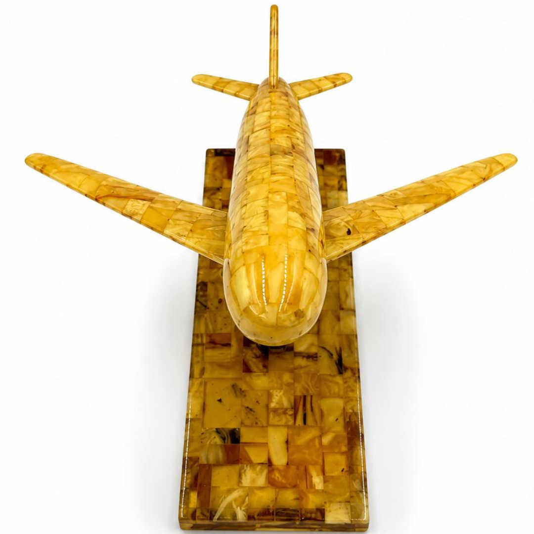 Baltic Amber Airplane Sculpture