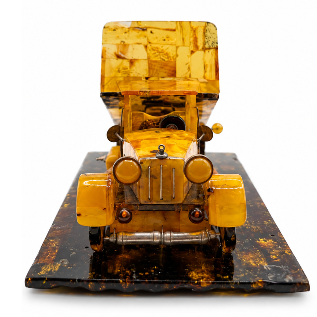 Handcrafted Amber Dump Truck Figurine