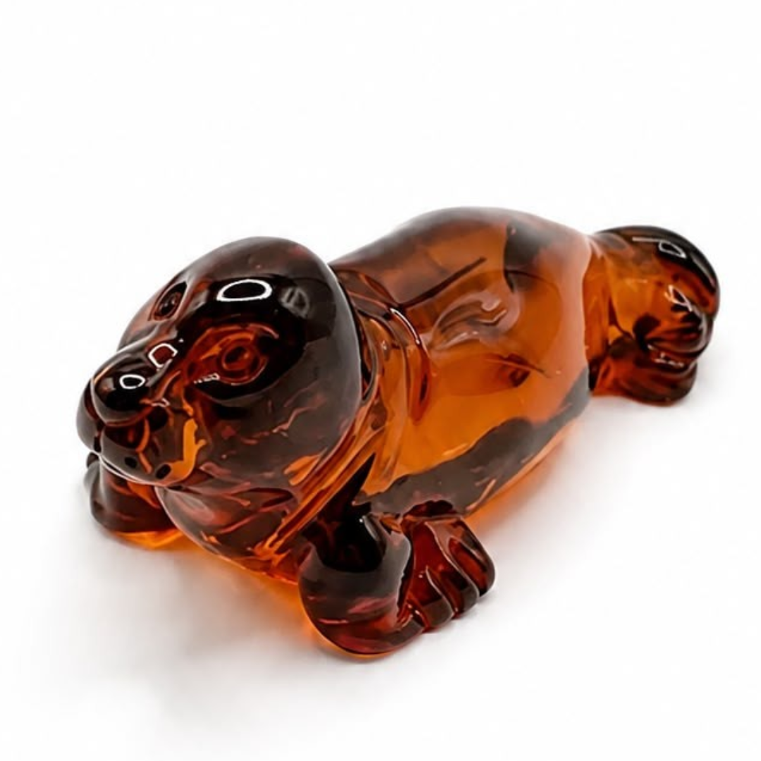 Cognac Baltic amber seal figurine