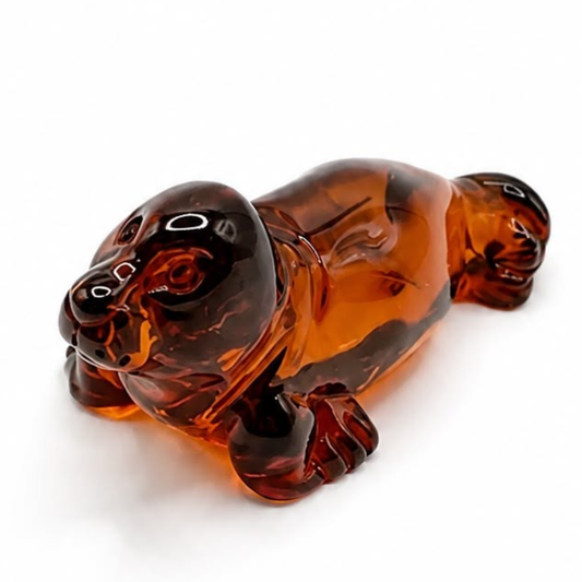 Cognac Baltic amber seal figurine