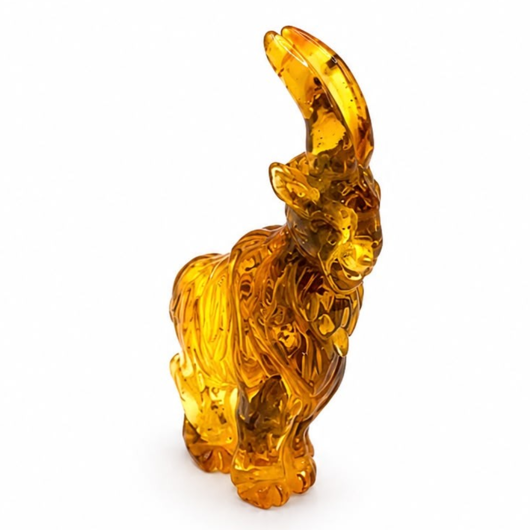 Honey Baltic amber goat figurine