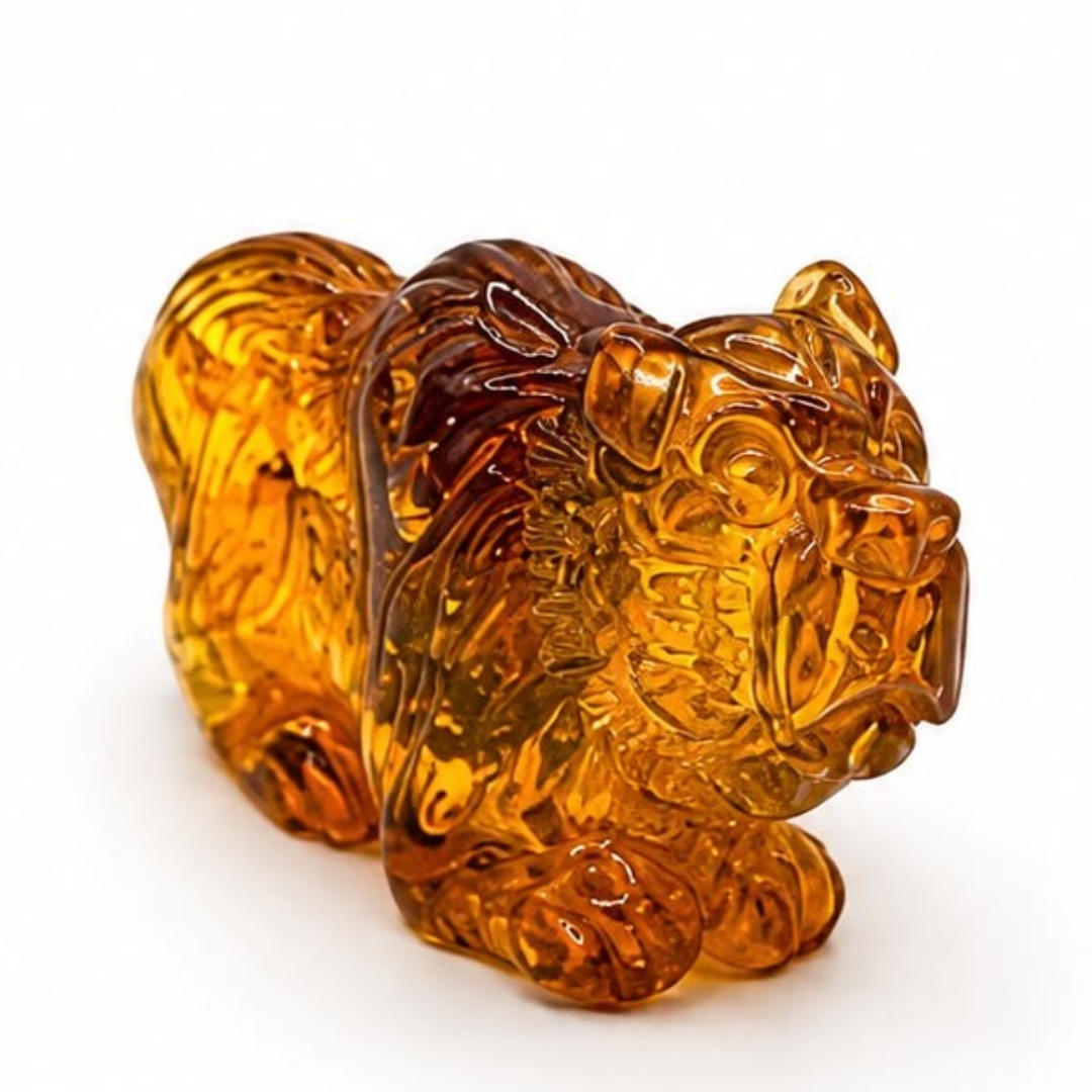 Cognac Baltic amber bear figurine