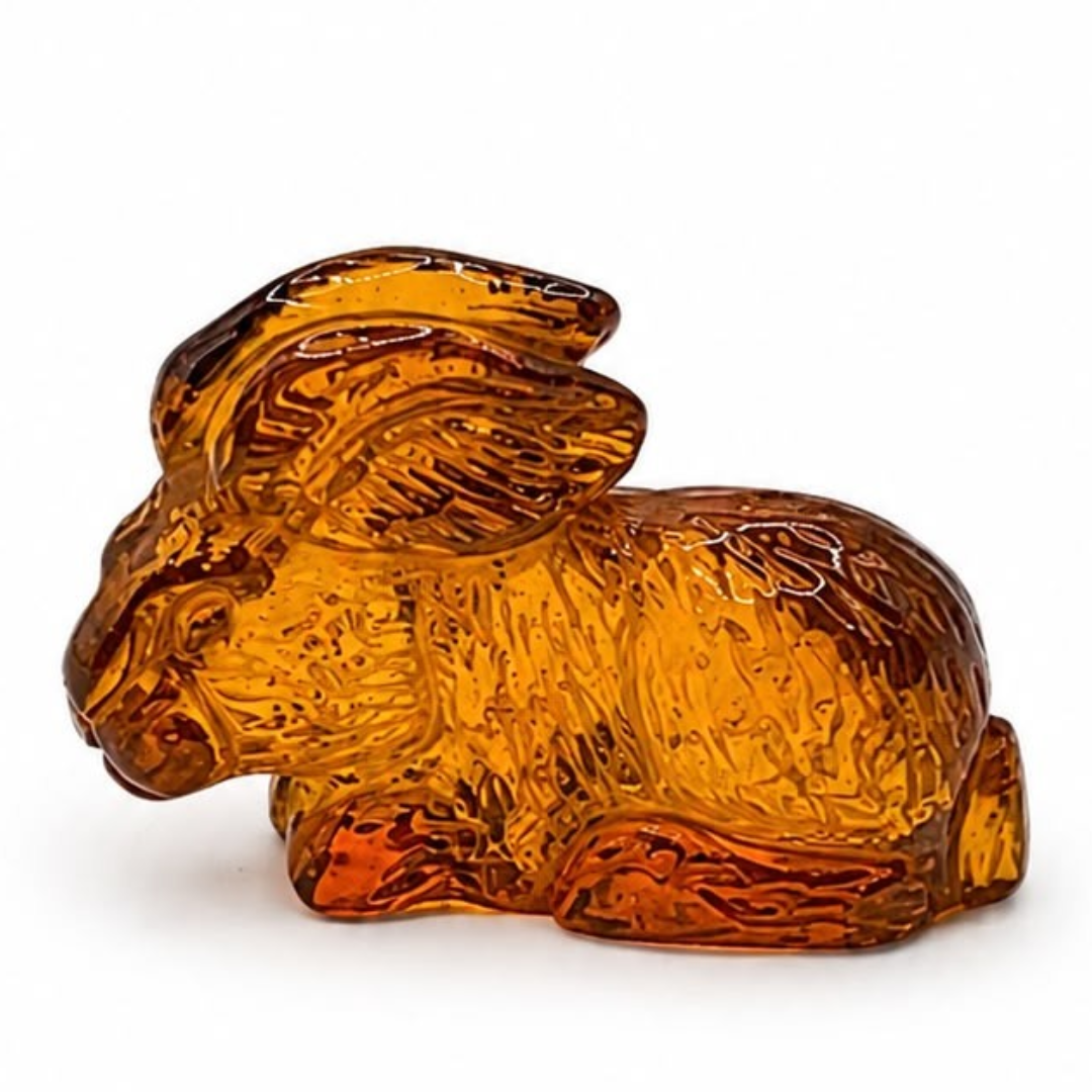 Cognac Baltic amber rabbit figurine