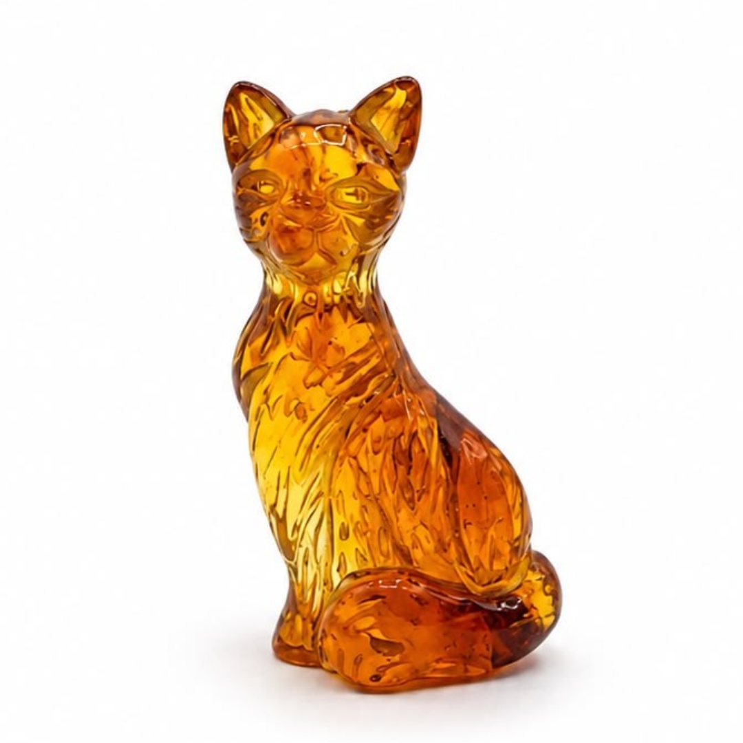 Baltic Amber Cat Figurine