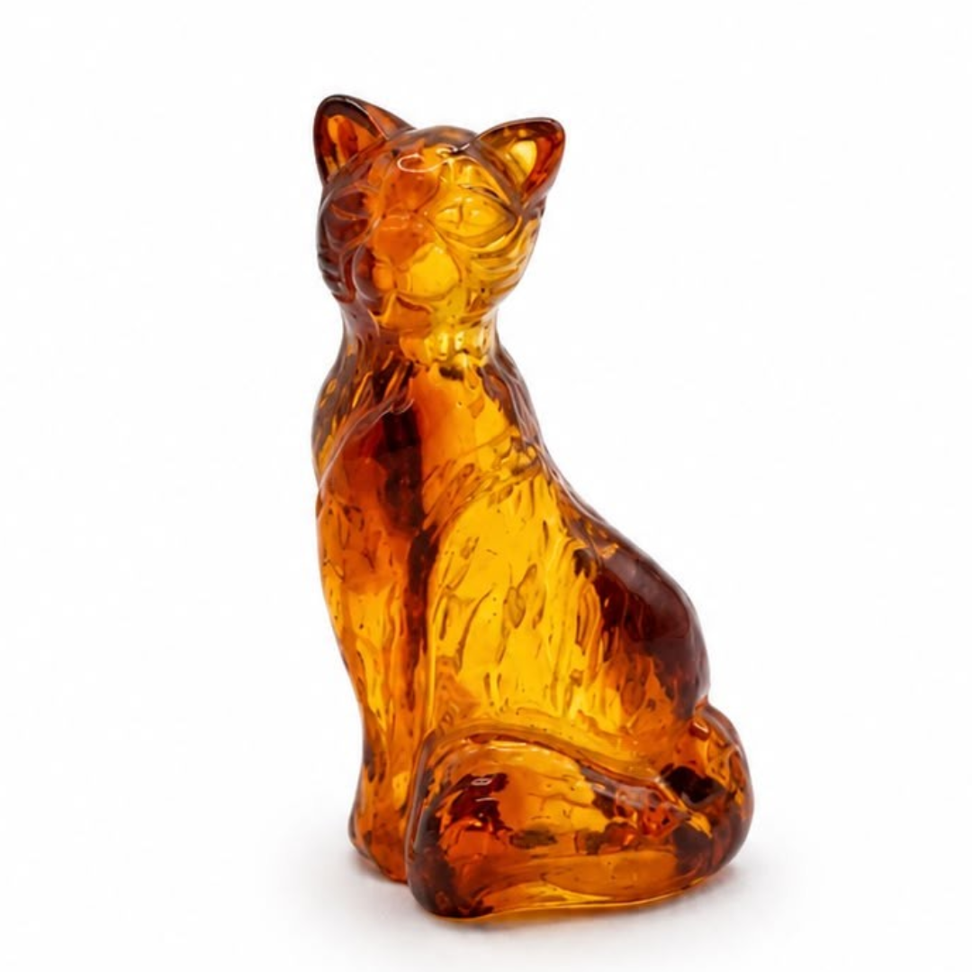 Baltic Amber Cat Figurine
