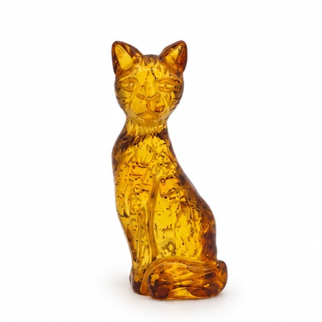 Baltic Amber Cat Figurine