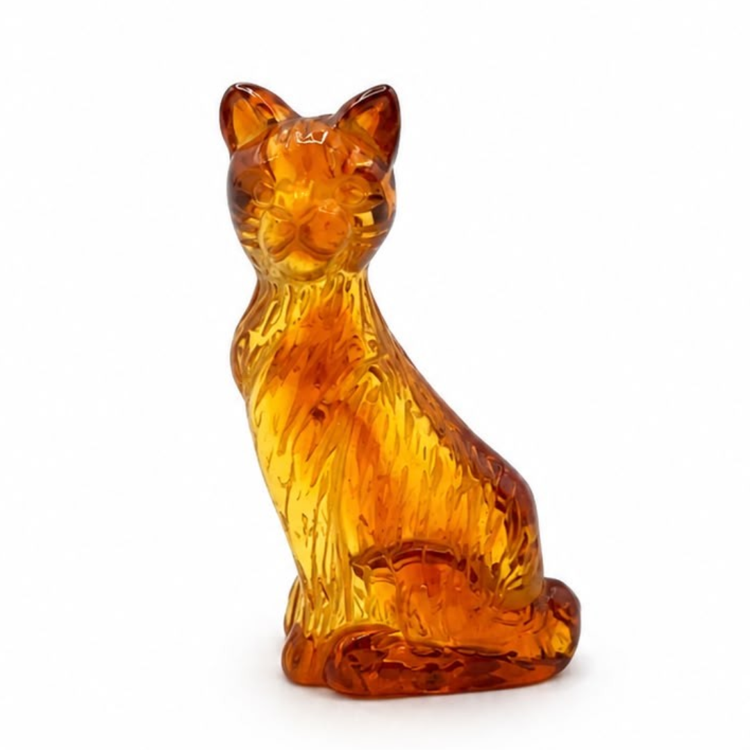 Baltic Amber Cat Figurine