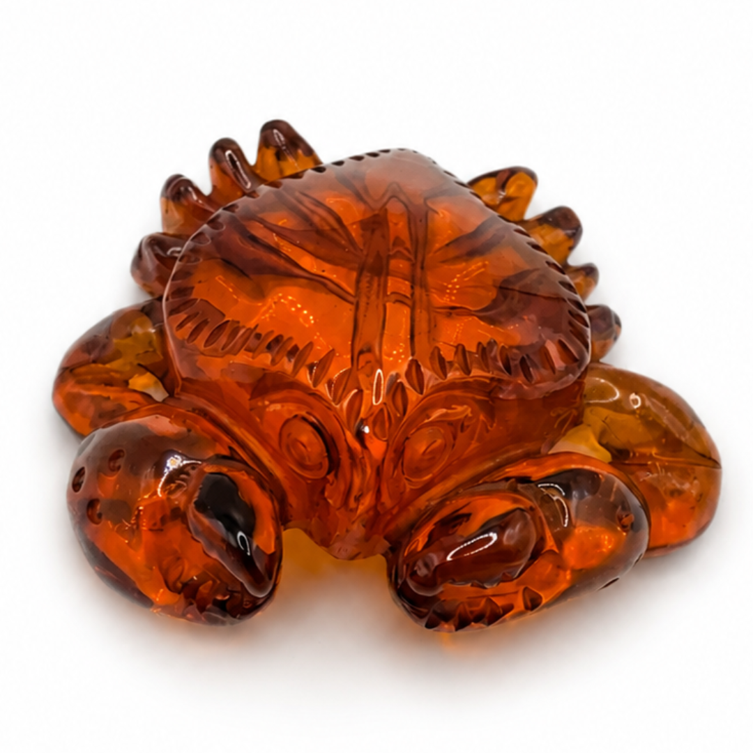Cognac Baltic amber crab figurine