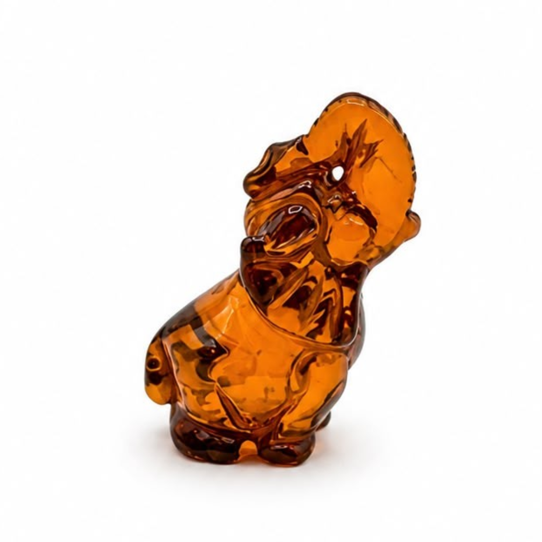 Cognac Baltic amber elephant figurine