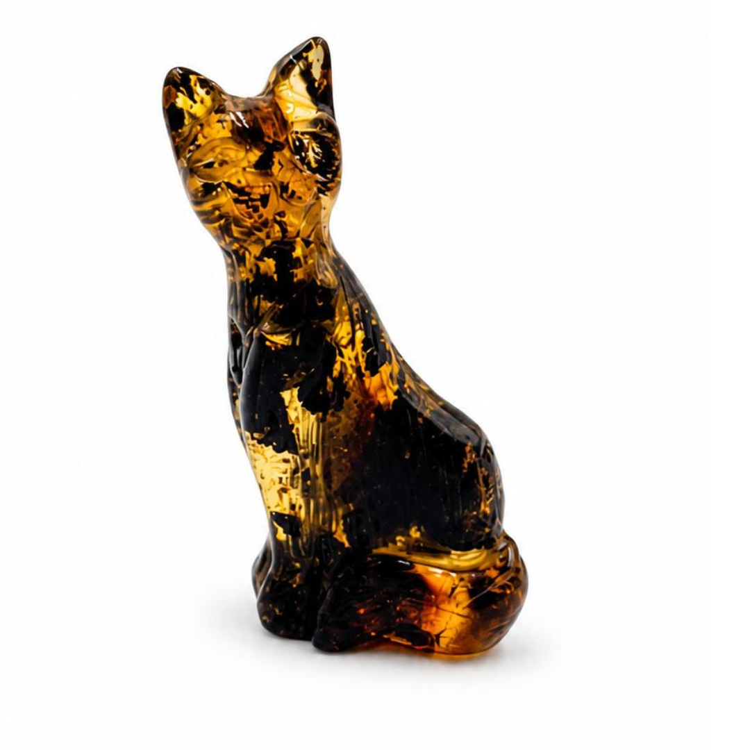Baltic Amber Cat Figurine