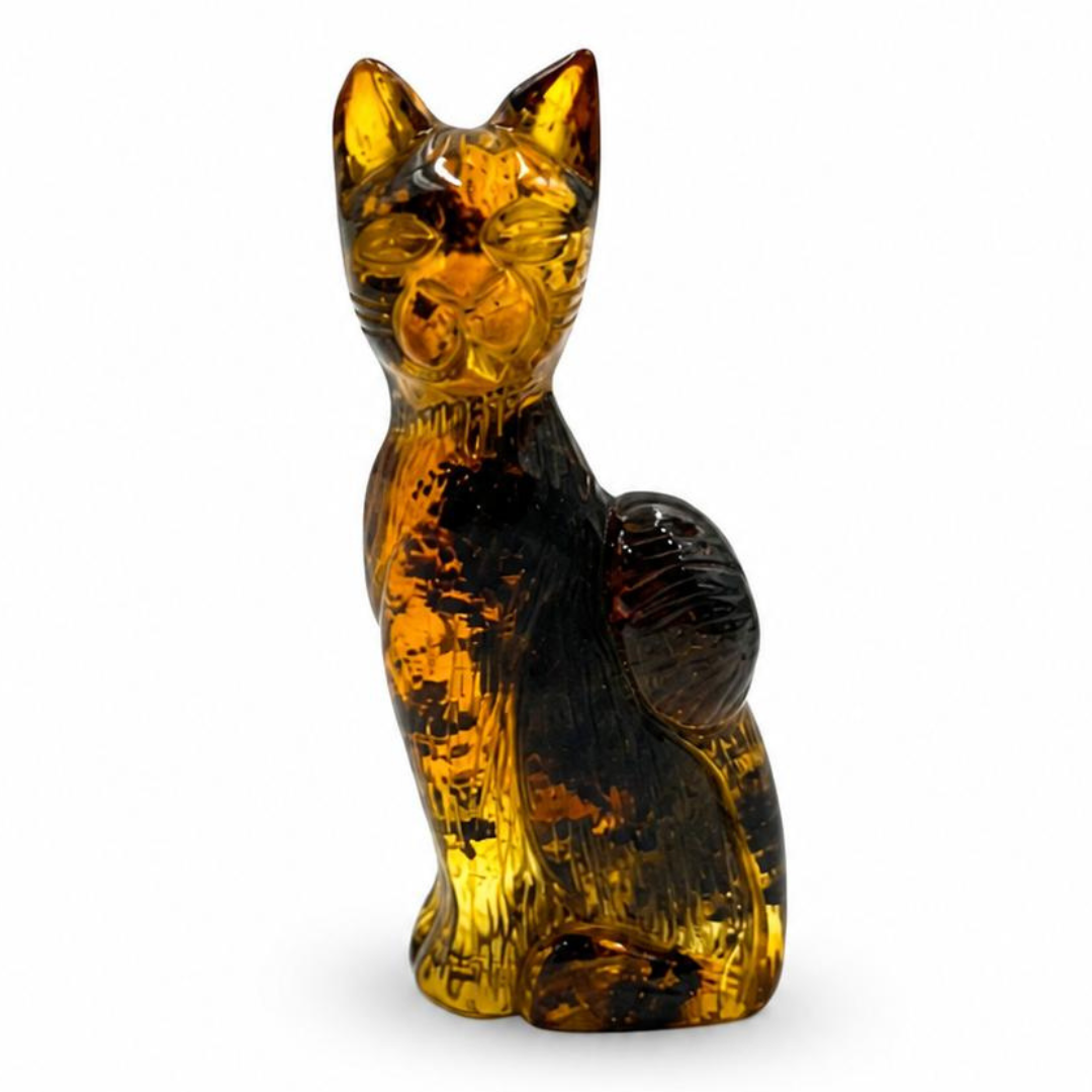 Baltic Amber Cat Figurine