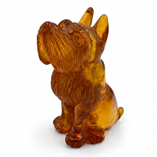 Baltic Amber Dog Figurine