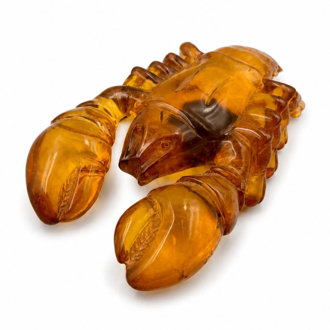 Baltic Amber Crayfish Figurine
