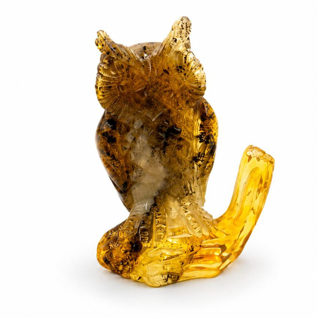 Baltic Amber Owl Figurine
