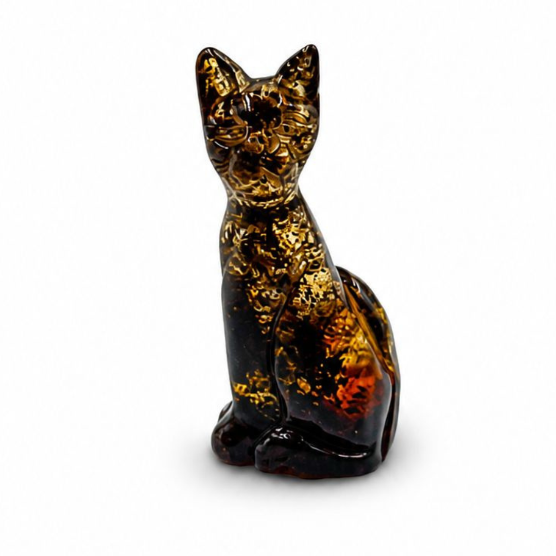 Baltic Amber Cat Figurine