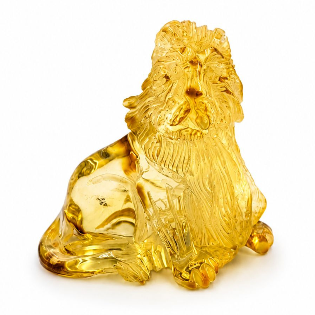 Baltic Amber Lion Figurine