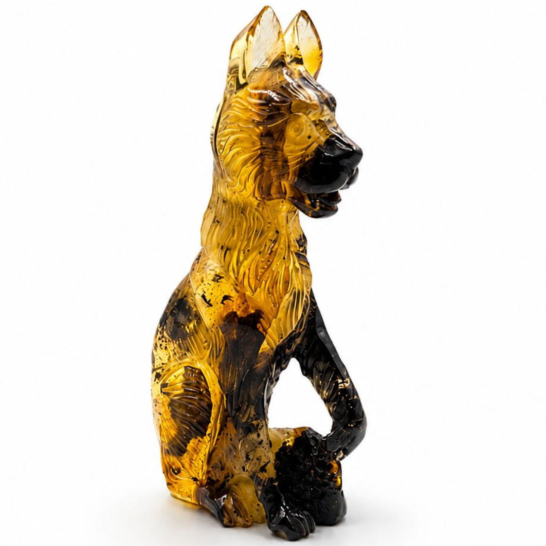 Baltic Amber Hyena Figurine