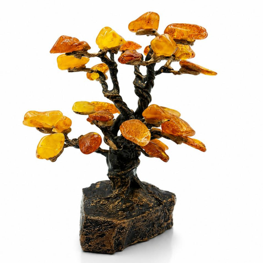 Handcrafted Oak Tree with Baltic Amber