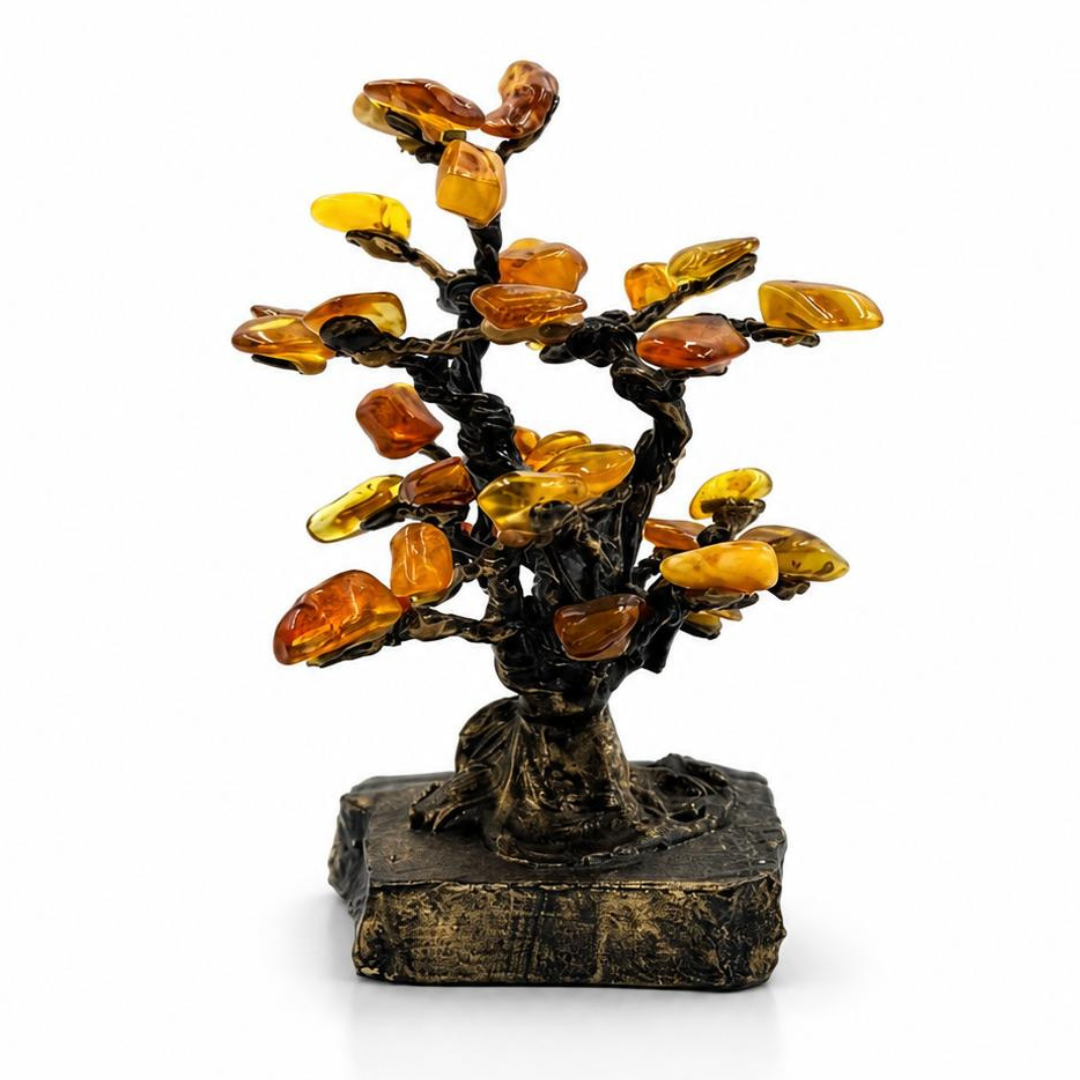 Handcrafted Oak Tree with Baltic Amber